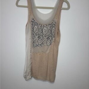 Simply Vera Vera Wang Beige Lace Tank Top